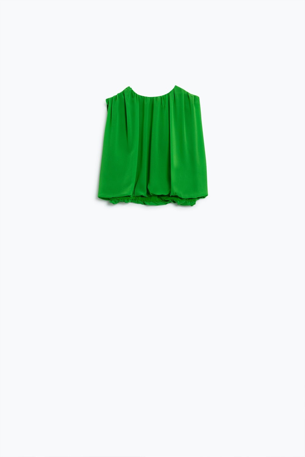 Green Chiffon Top With Ruche Design - Mack & Harvie