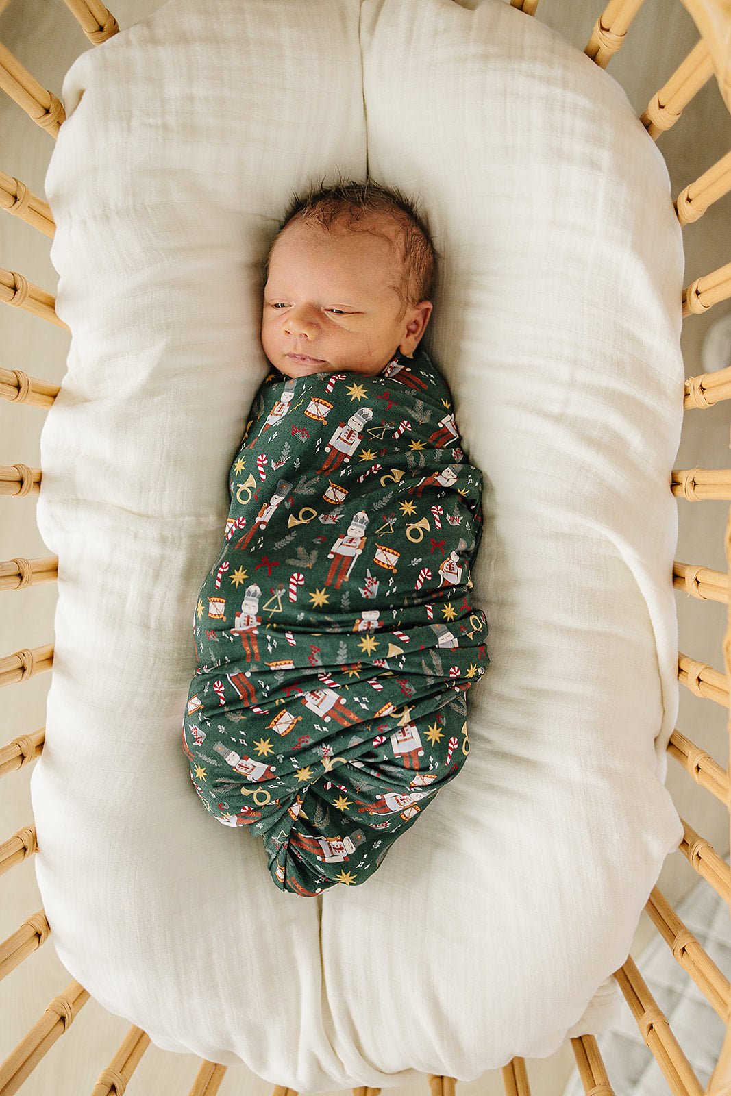 Green Nutcracker Stretch Swaddle - Mack & Harvie