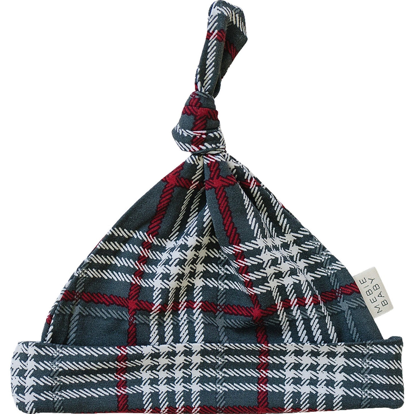 Green Plaid Bamboo Newborn Knot Hat - Mack & Harvie