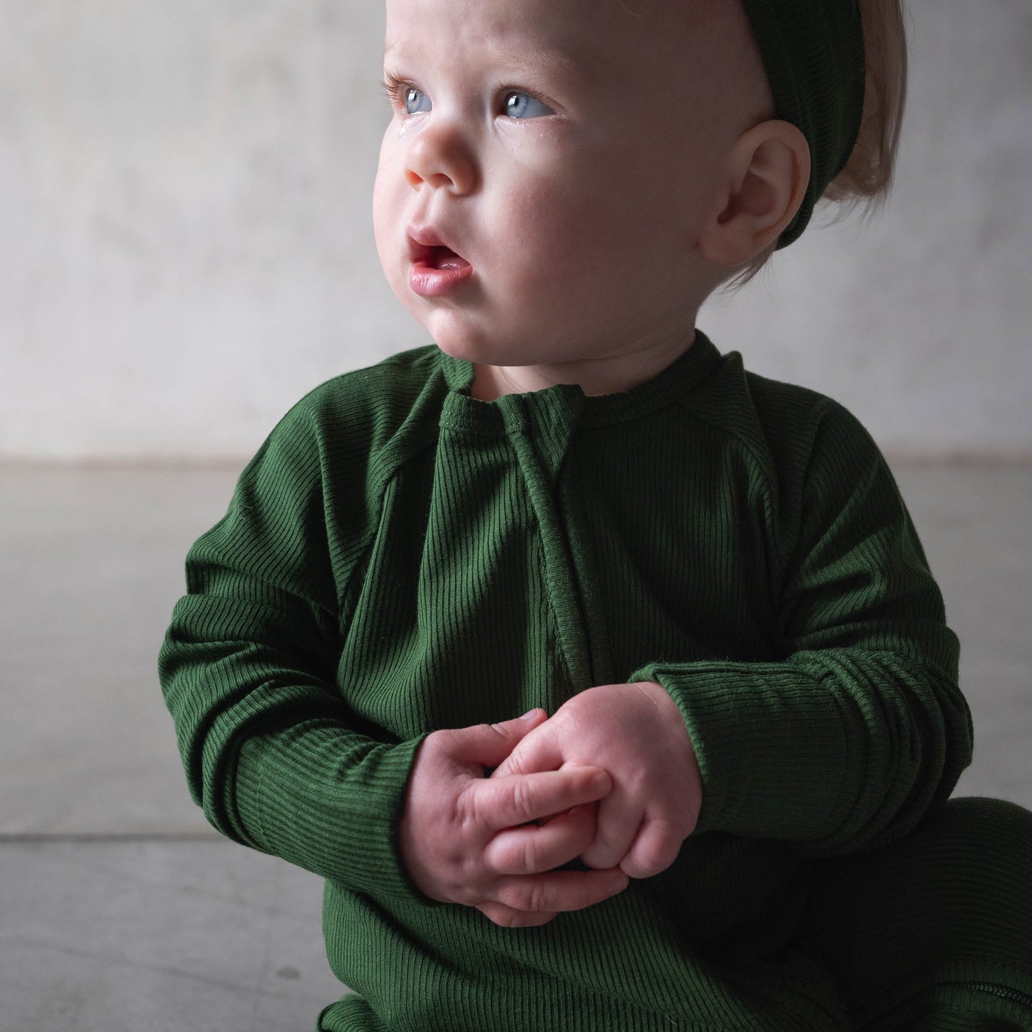 Everyday Green | Ribbed Bamboo Zip Romper