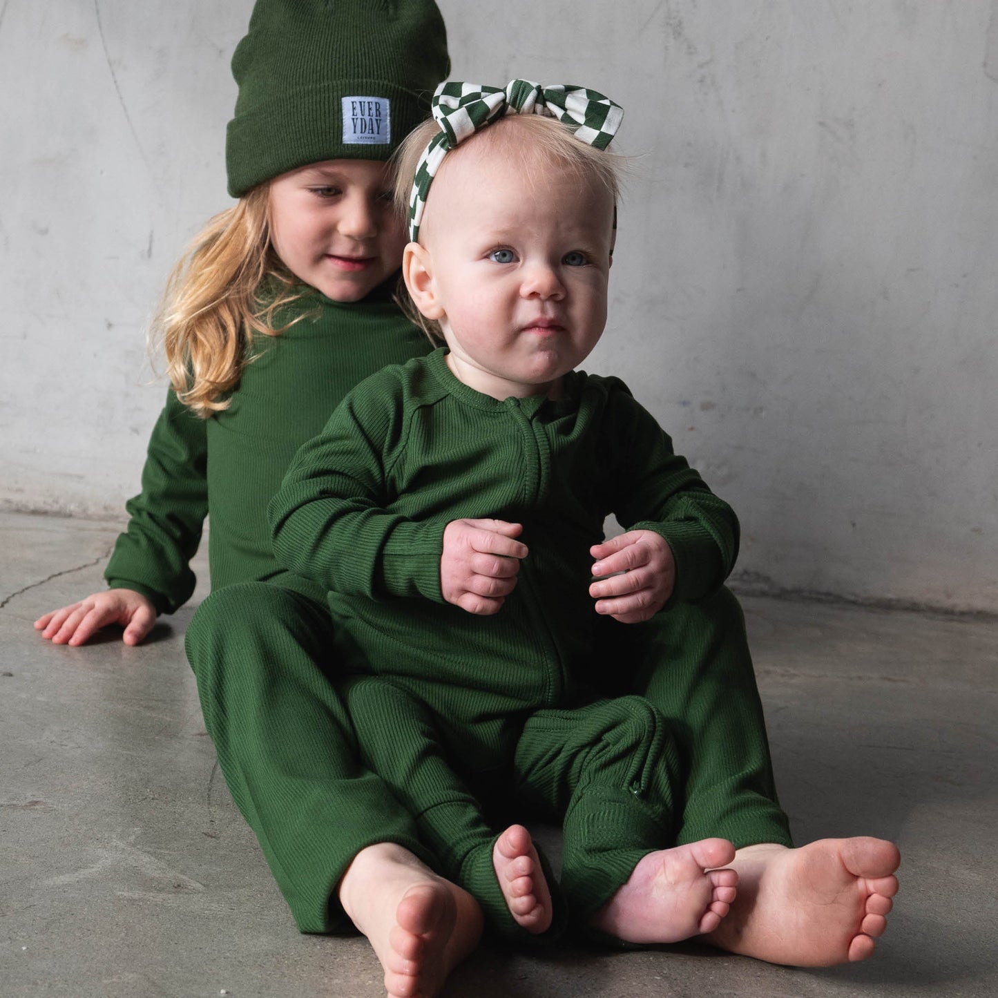 Everyday Green | Ribbed Bamboo Zip Romper