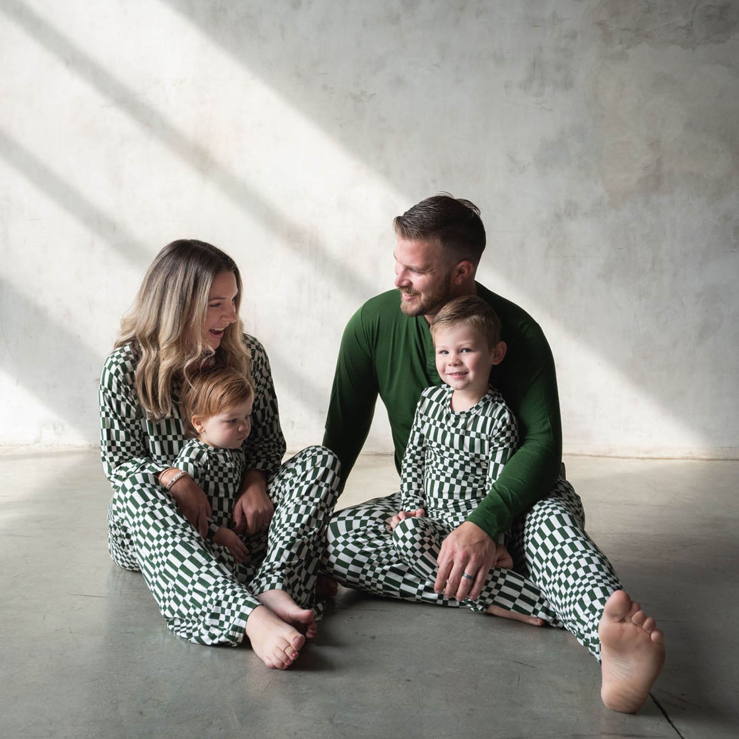 Everyday Check | Bamboo Zip Romper (Green Check)