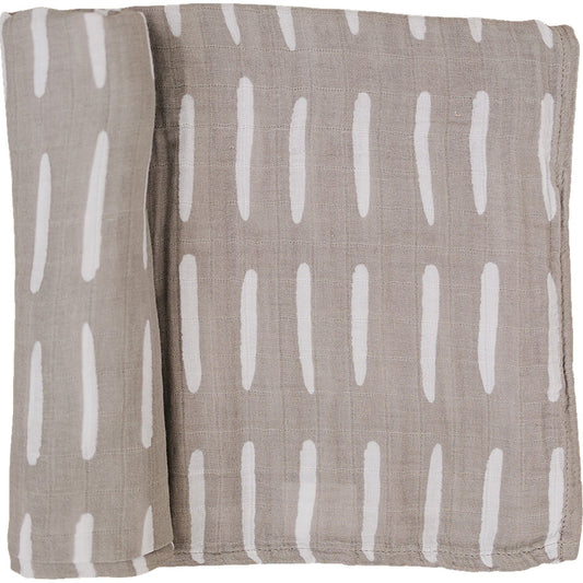 Grey Dash Muslin Swaddle Blanket - Mack & Harvie