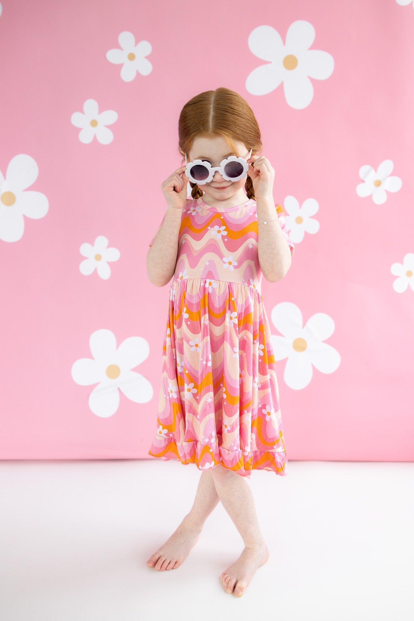 GROOVY FLORAL DREAM RUFFLE DRESS - Mack & Harvie