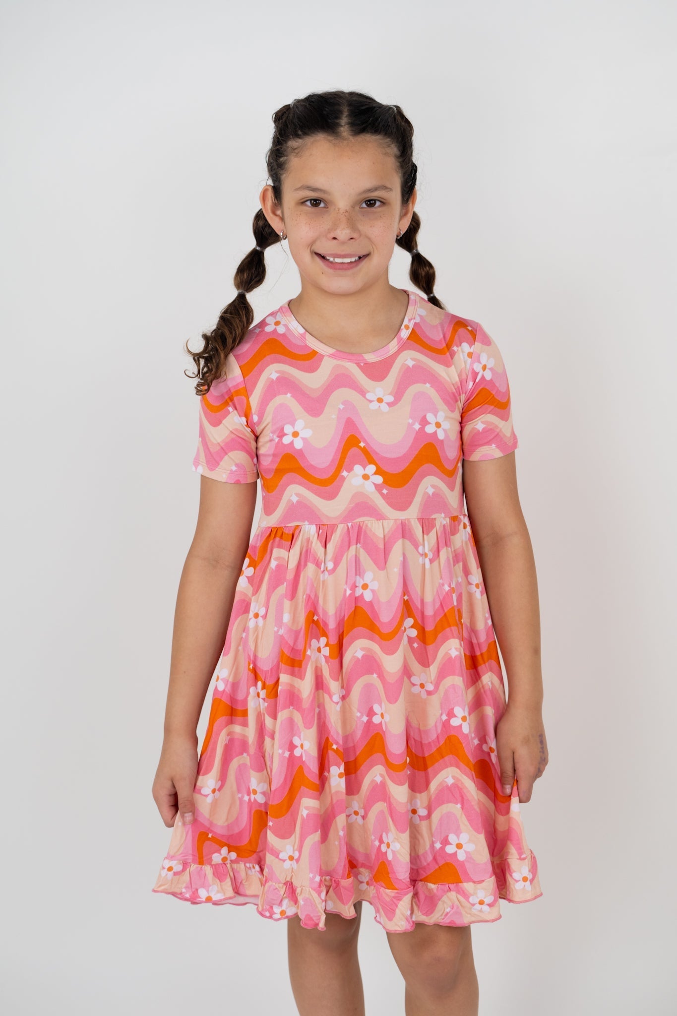 GROOVY FLORAL DREAM RUFFLE DRESS - Mack & Harvie