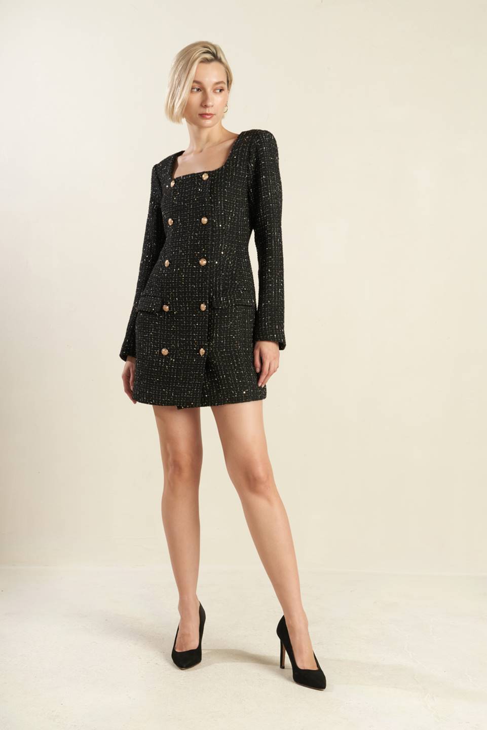 HEART UNBOUND TWEED MINI DRESS - Mack & Harvie