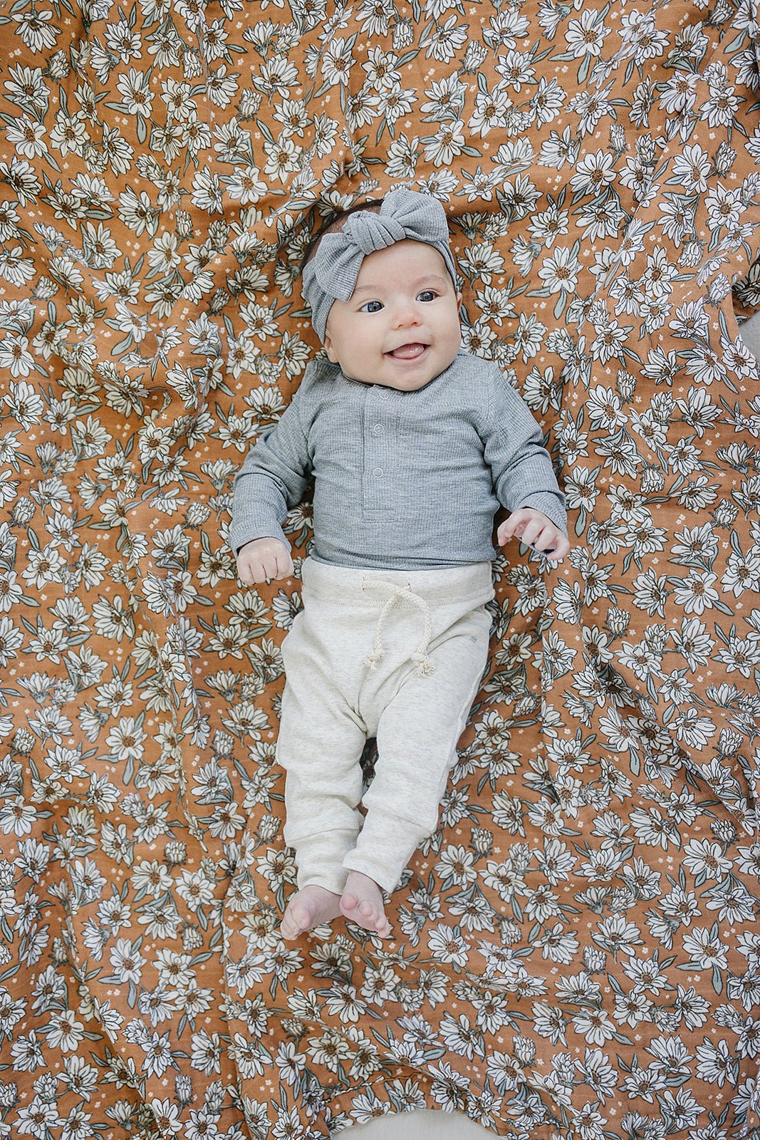 Heather Grey Bamboo Snap Long Sleeve Ribbed Bodysuit - Mack & Harvie