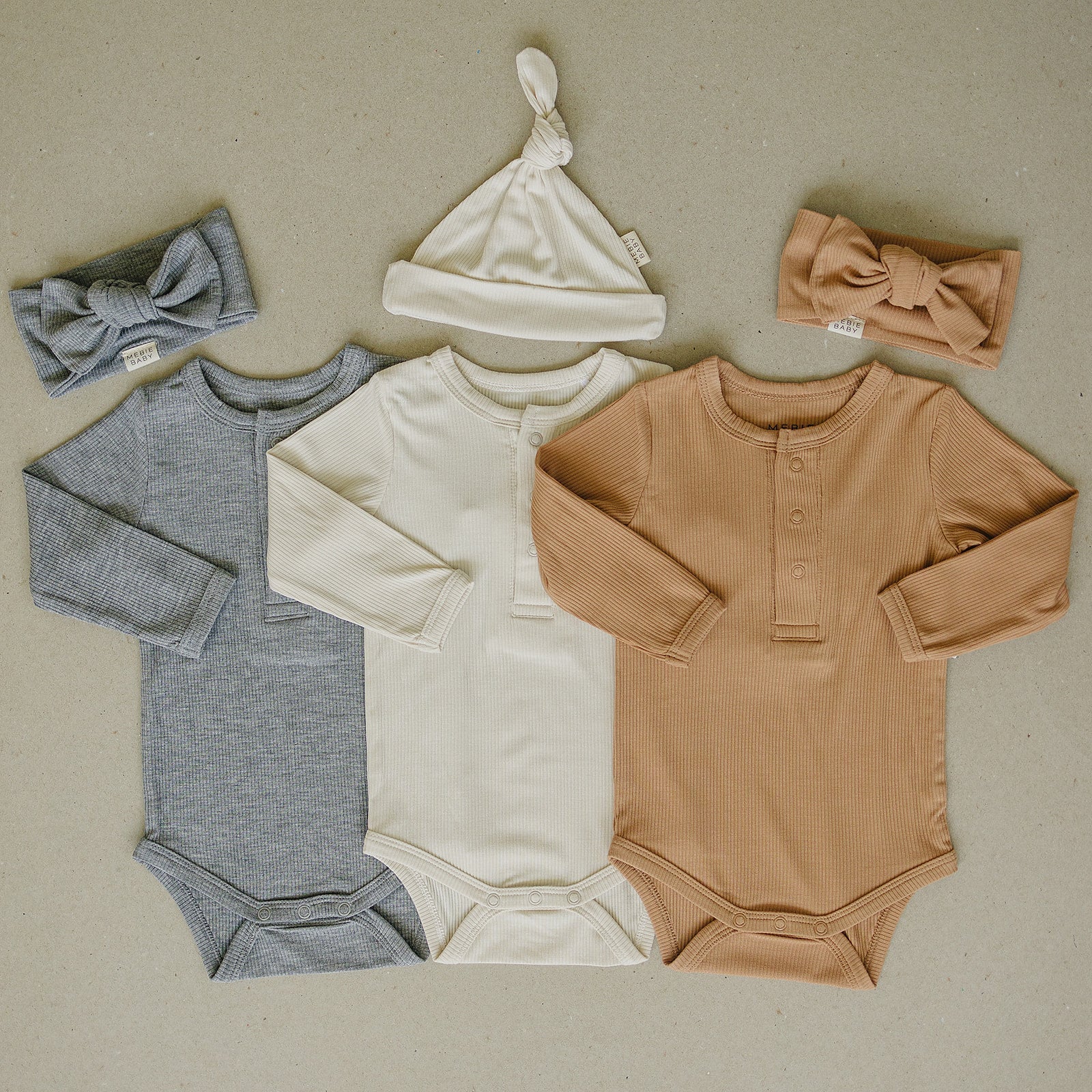 Heather Grey Bamboo Snap Long Sleeve Ribbed Bodysuit - Mack & Harvie