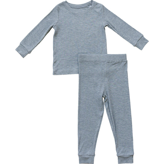 Heather Grey Ribbed Bamboo Cozy Set - Mack & Harvie