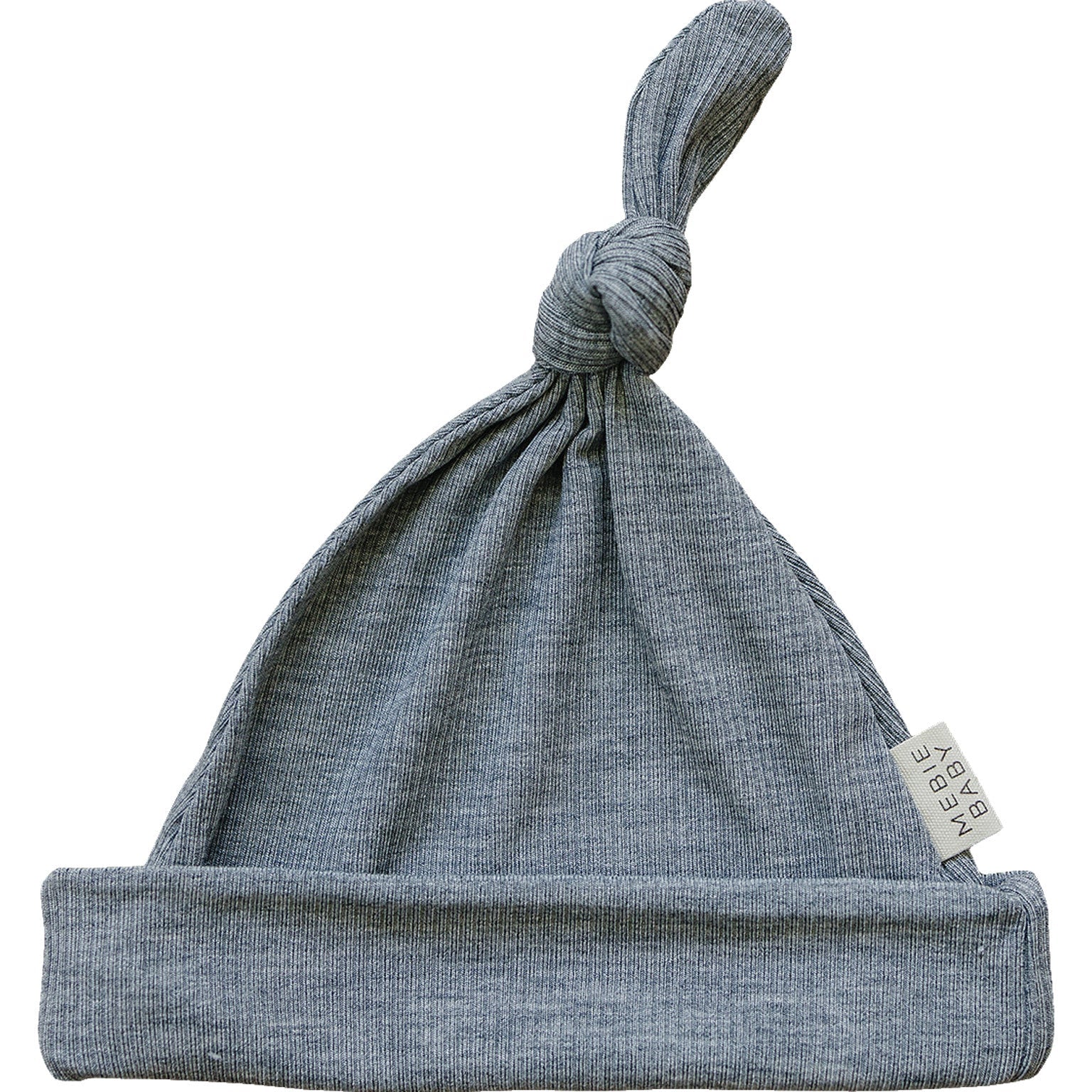 Heather Grey Ribbed Bamboo Newborn Knot Hat - Mack & Harvie