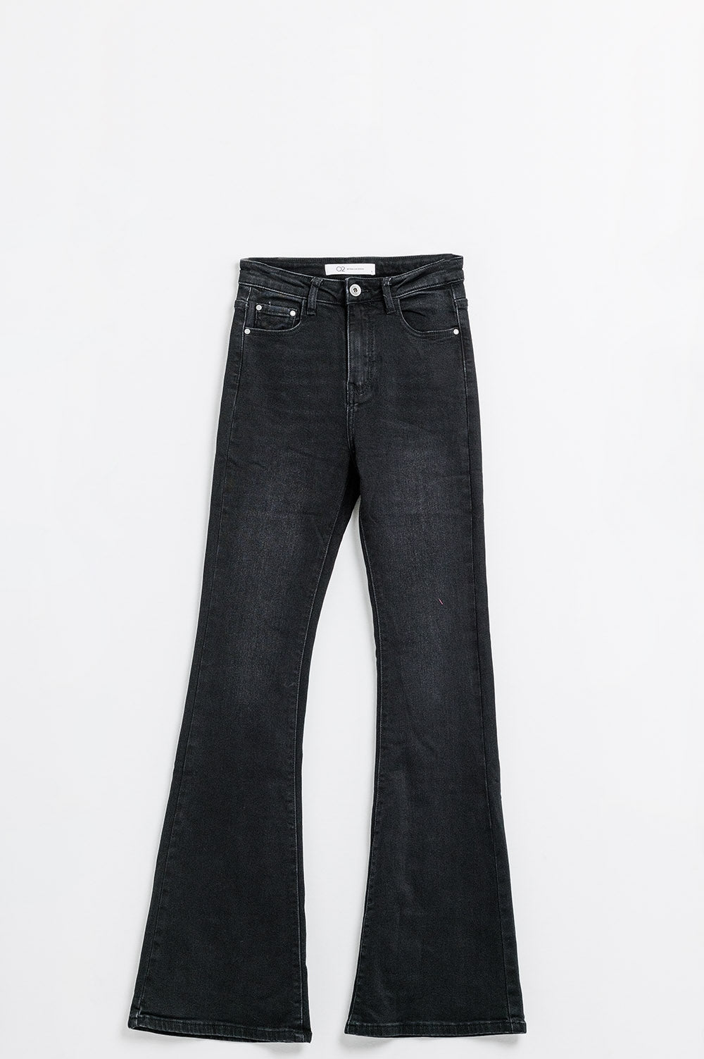 High Waisted Flare Jeans in Black - Mack & Harvie