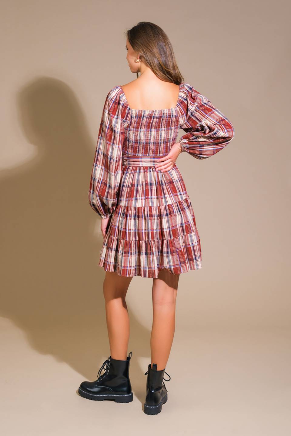 HONEY HUG PLAID MINI DRESS - Mack & Harvie