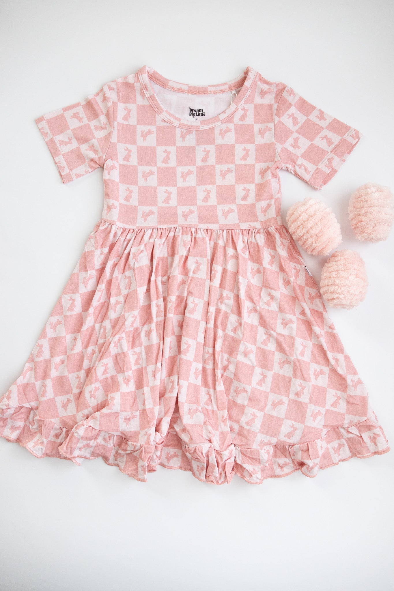 HOPPITY BLUSH CHECKERS DREAM RUFFLE DRESS - Mack & Harvie