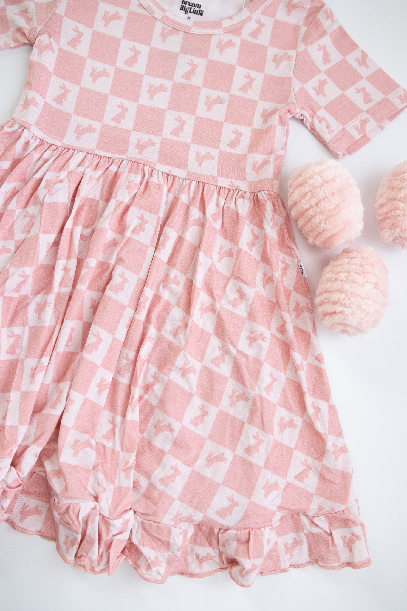 HOPPITY BLUSH CHECKERS DREAM RUFFLE DRESS - Mack & Harvie