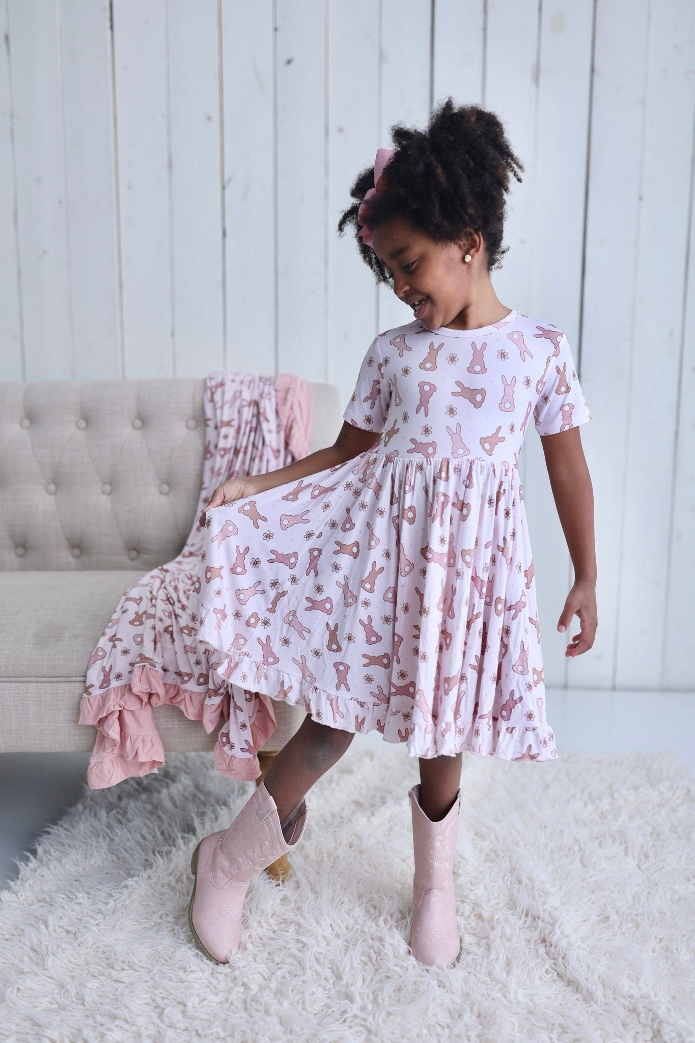 HOPPY EASTER DREAM RUFFLE DRESS - Mack & Harvie