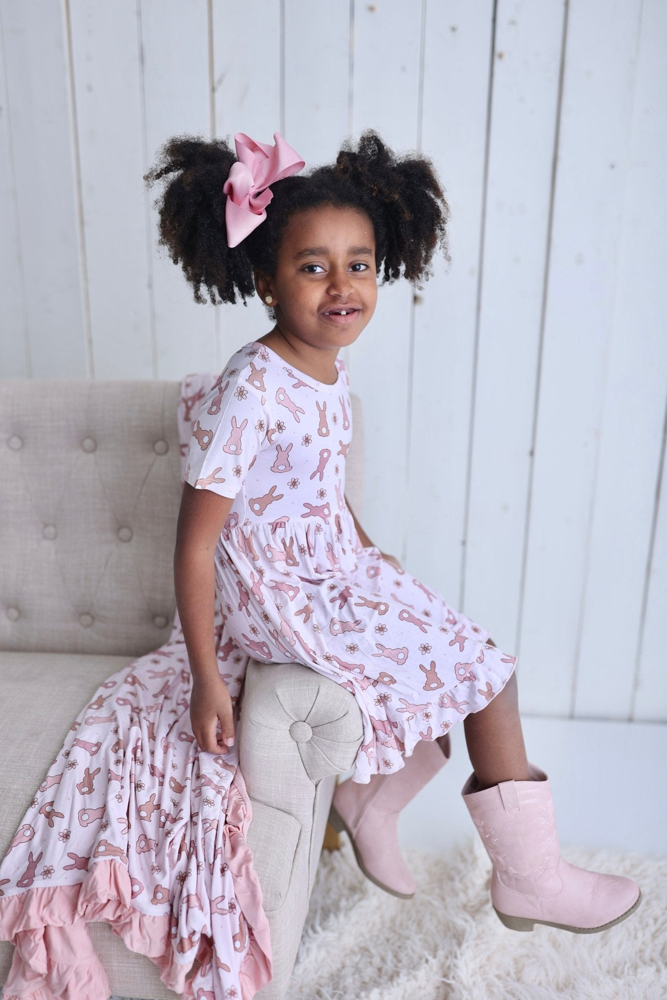 HOPPY EASTER DREAM RUFFLE DRESS - Mack & Harvie