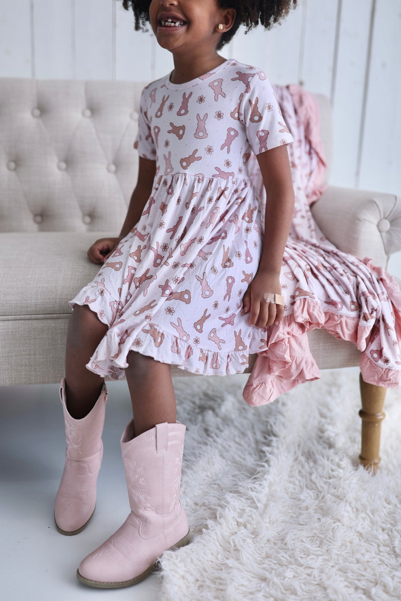 HOPPY EASTER DREAM RUFFLE DRESS - Mack & Harvie