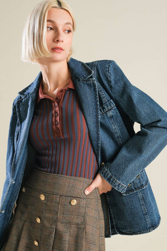 HOT TO GO DENIM BLAZER - Mack & Harvie