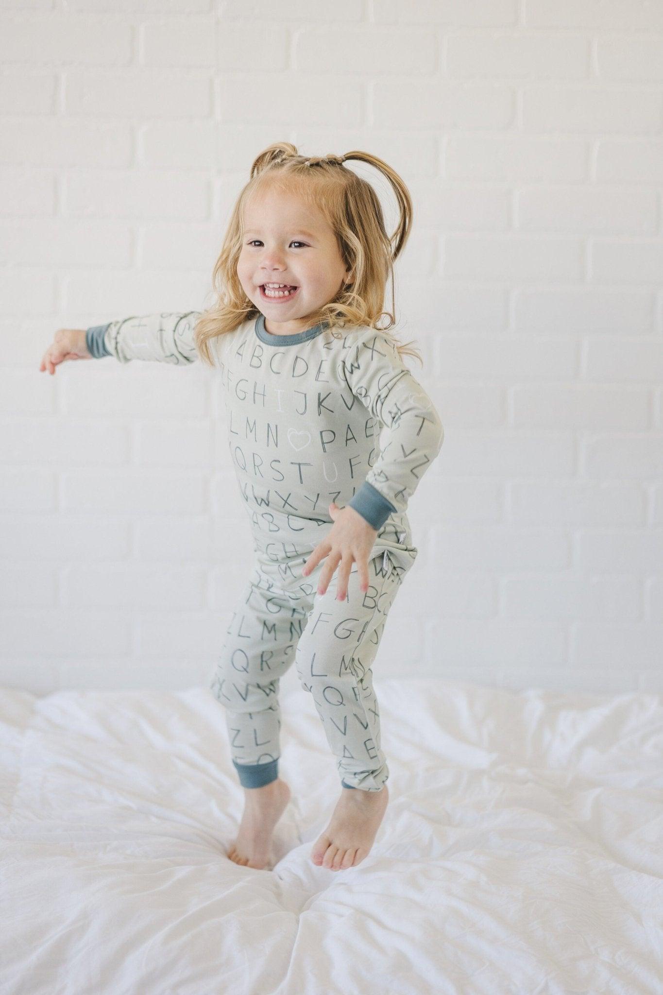 I <3 U ABC 2pc Bamboo Pajama Set - Green