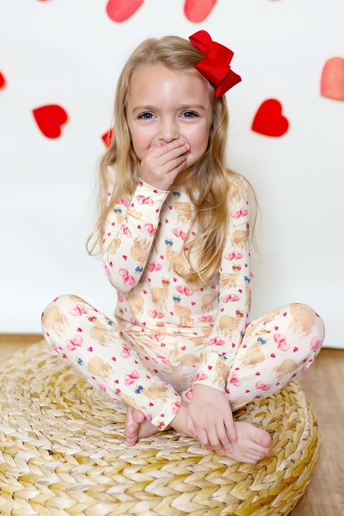 I Give You My Heart Alpacas Long Sleeve Pajama Set (18M - 12Y) - Mack & Harvie