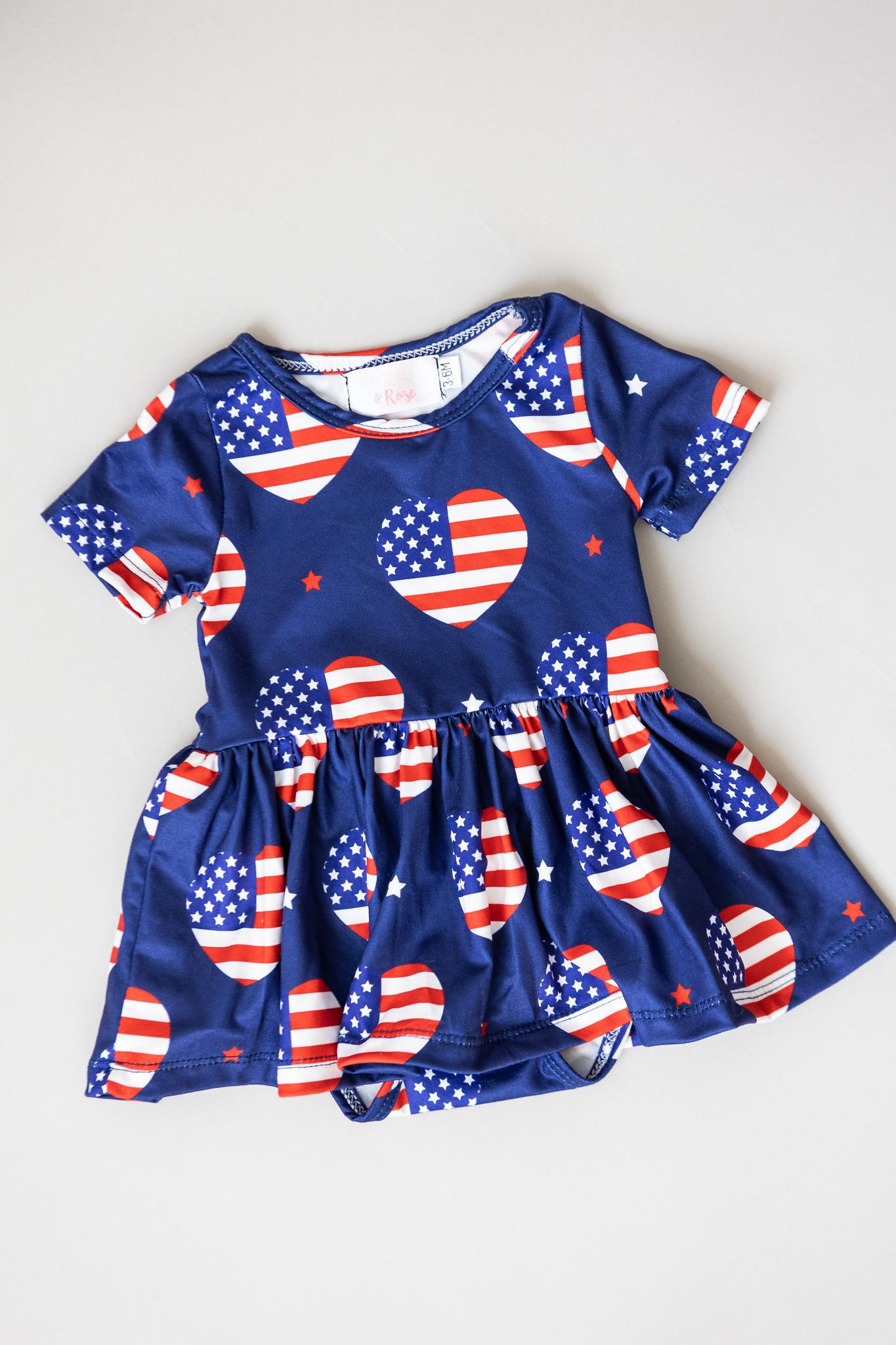 I Heart the USA S/S Twirl Bodysuit - Mack & Harvie