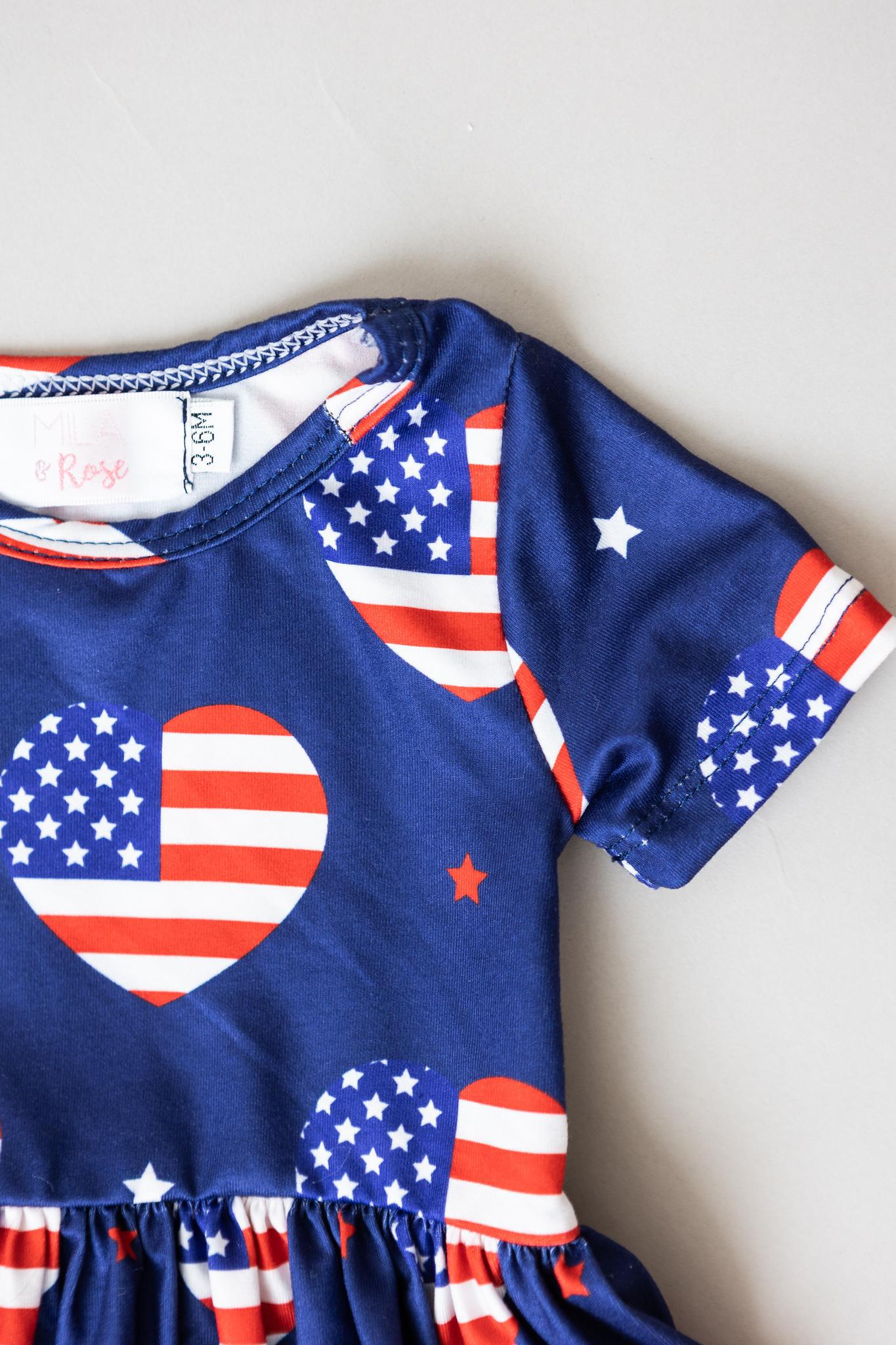 I Heart the USA S/S Twirl Bodysuit - Mack & Harvie