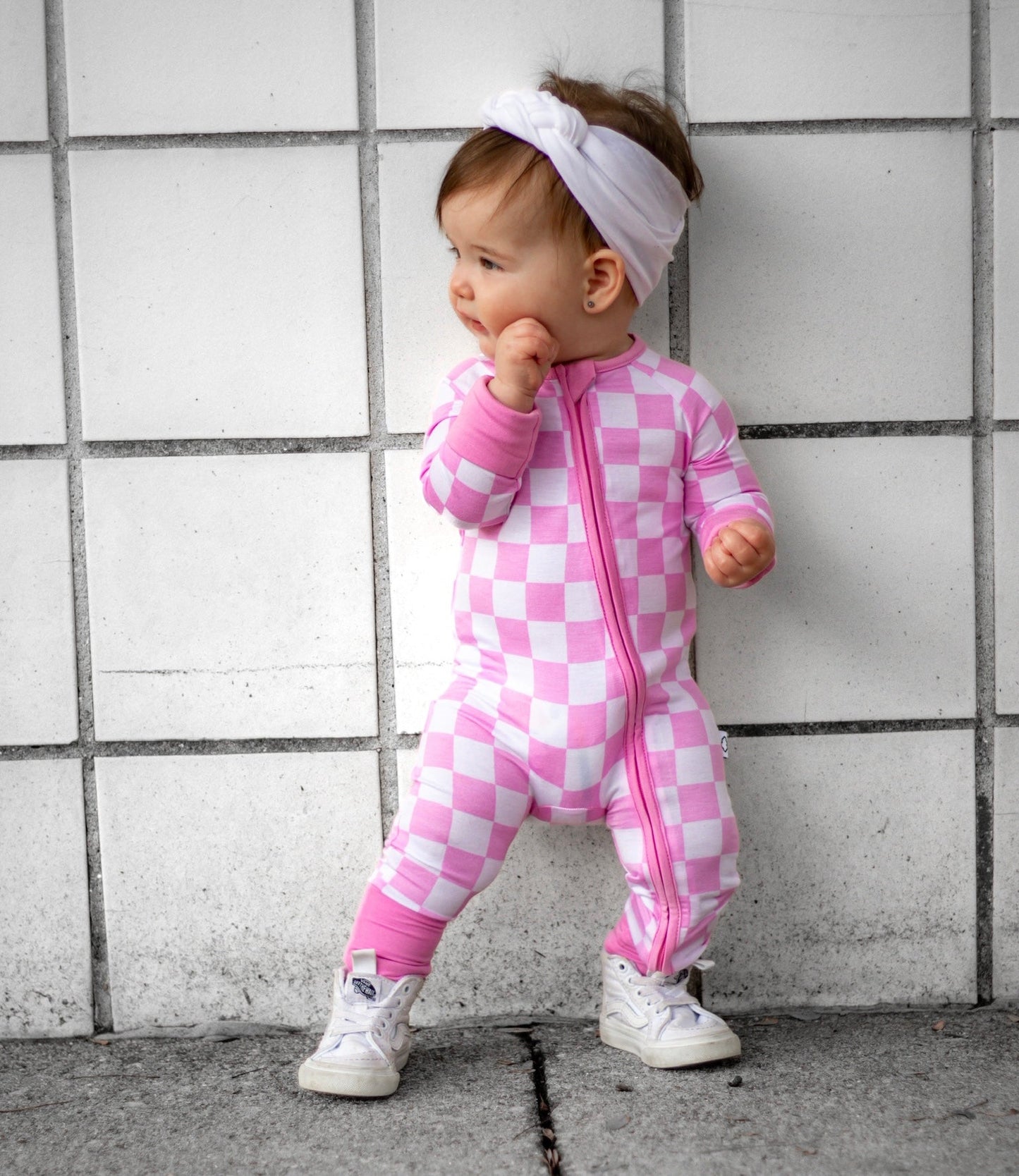 BUBBLEGUM CHECKERS DREAM ROMPER