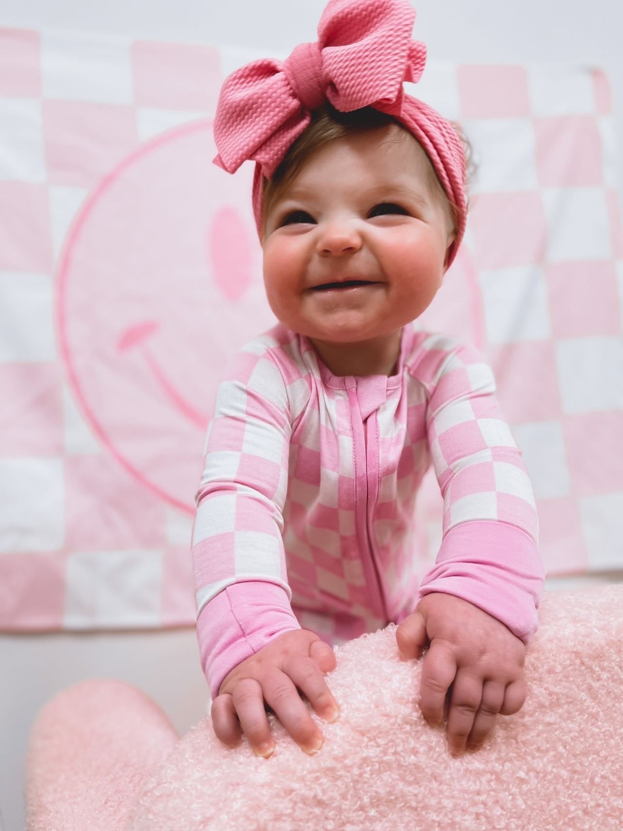 BUBBLEGUM CHECKERS DREAM ROMPER