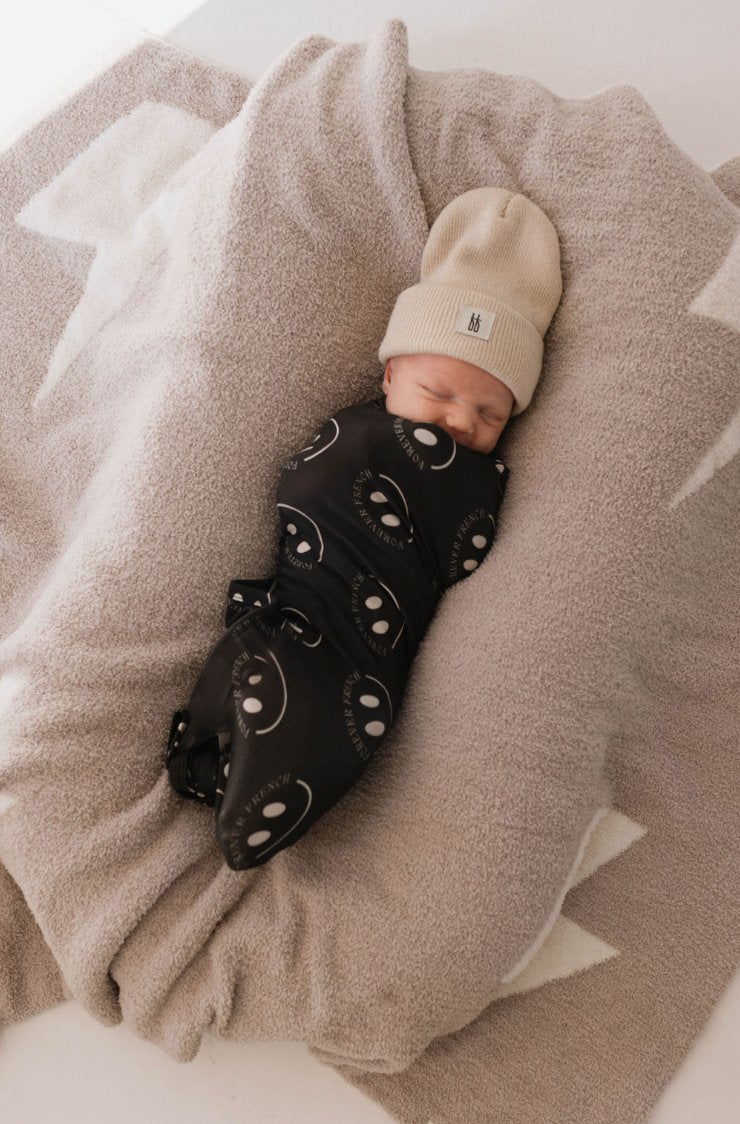 Infant Swaddle | FF Smile Charcoal - Mack & Harvie