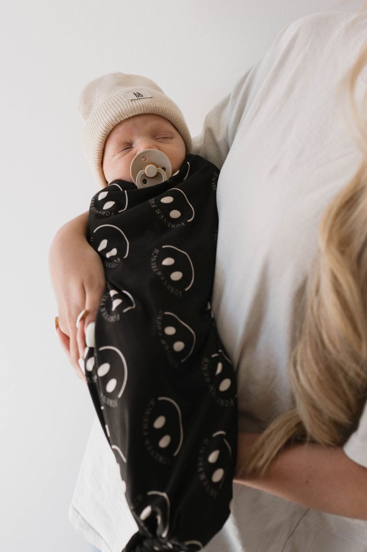 Infant Swaddle | FF Smile Charcoal - Mack & Harvie