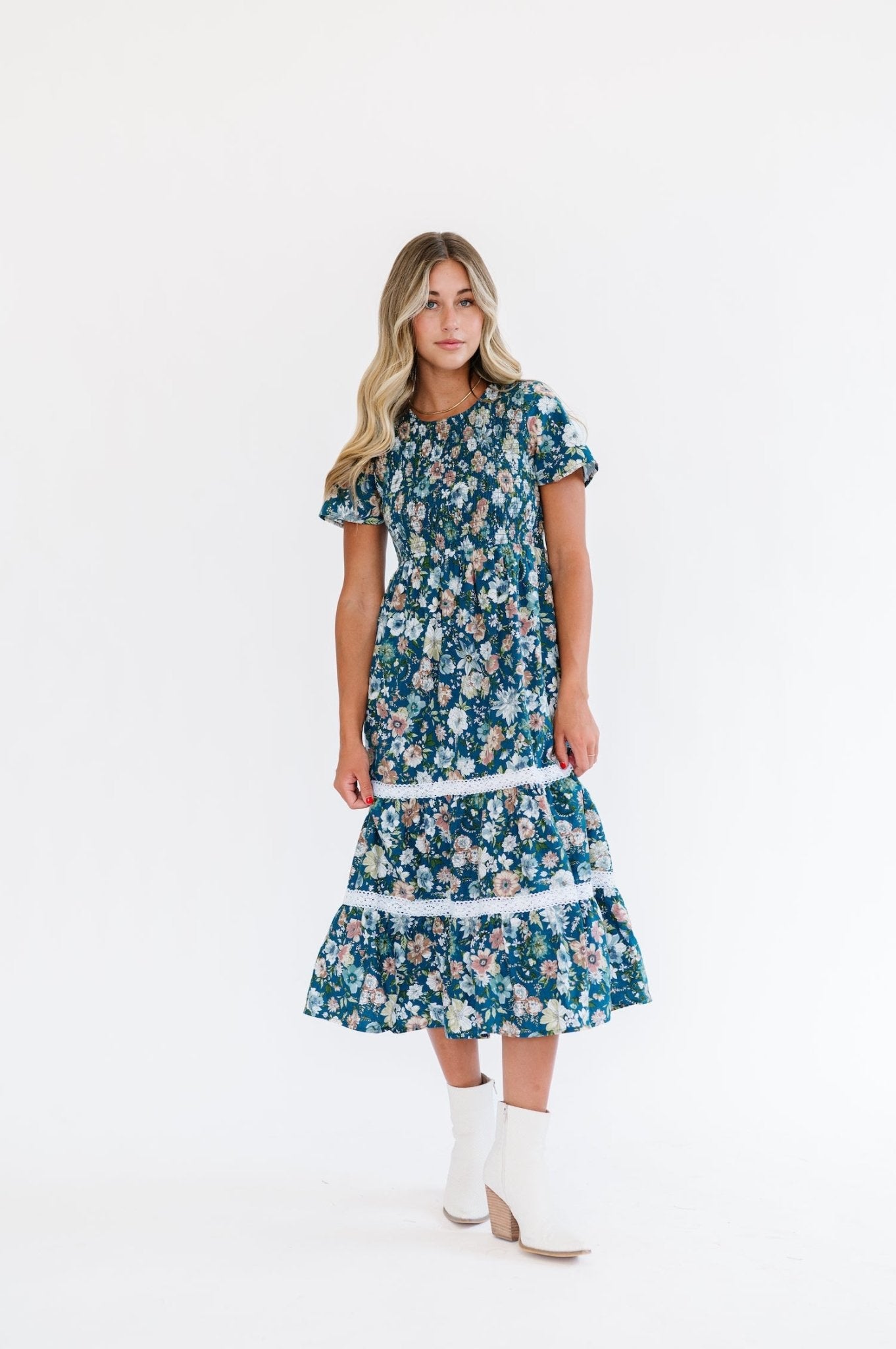 Isla Dress in Dark Blue - Mack & Harvie