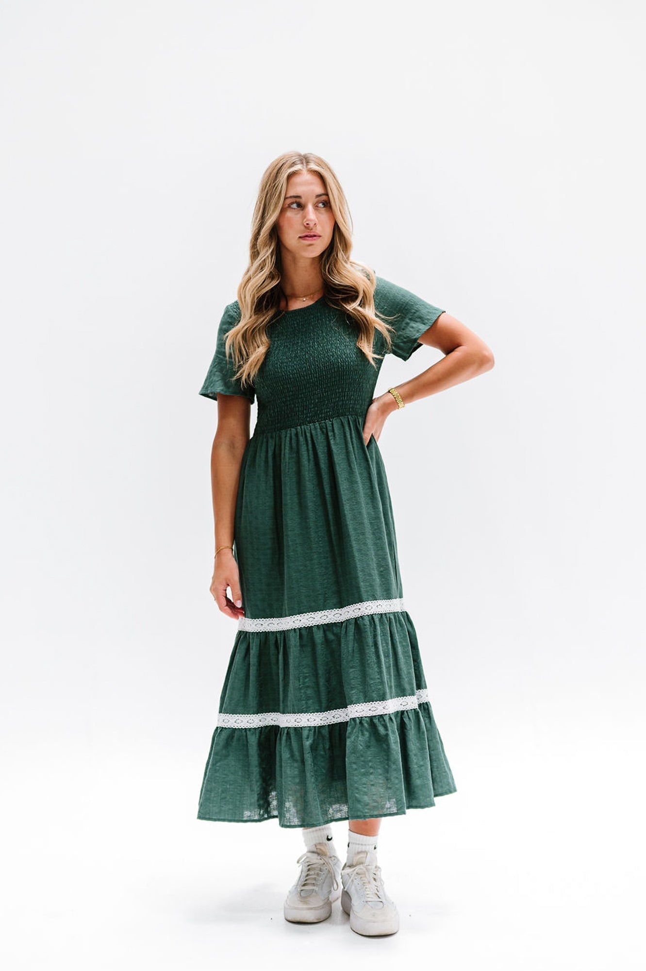 Isla Dress in Green - Mack & Harvie