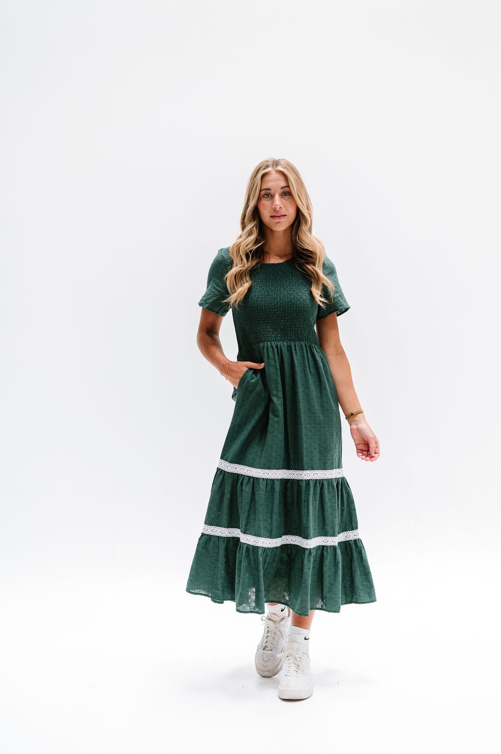 Isla Dress in Green - Mack & Harvie