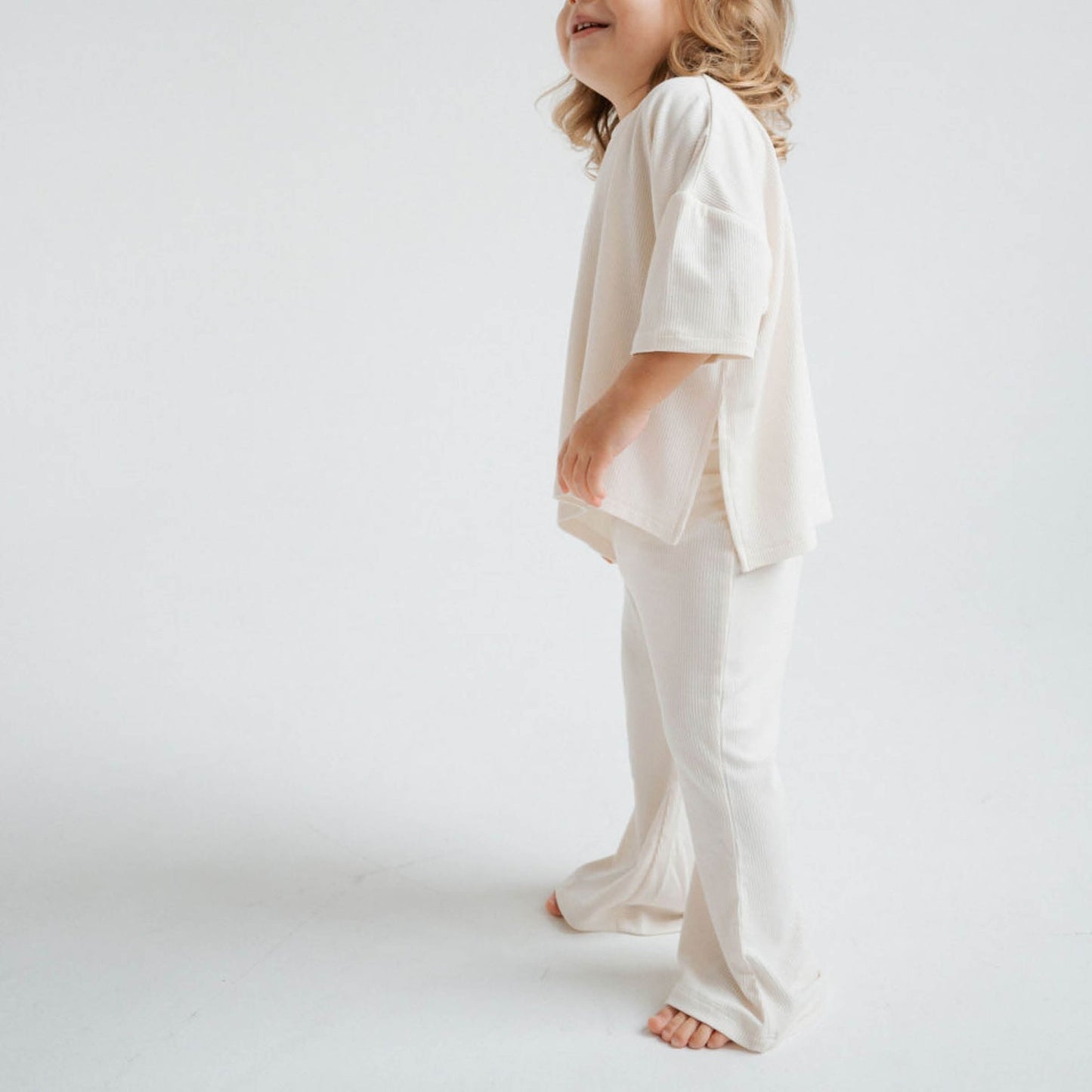 Ivory Ribbed | Girl's Everyday Set - Mack & Harvie