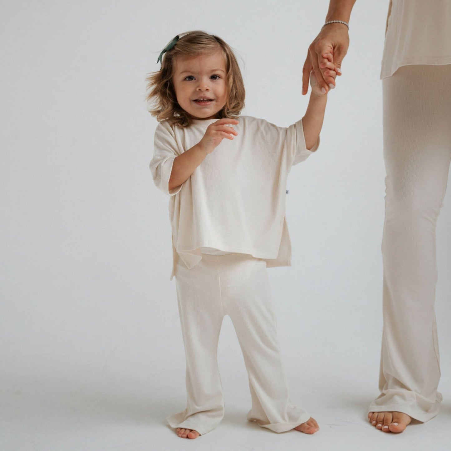 Ivory Ribbed | Girl's Everyday Set - Mack & Harvie