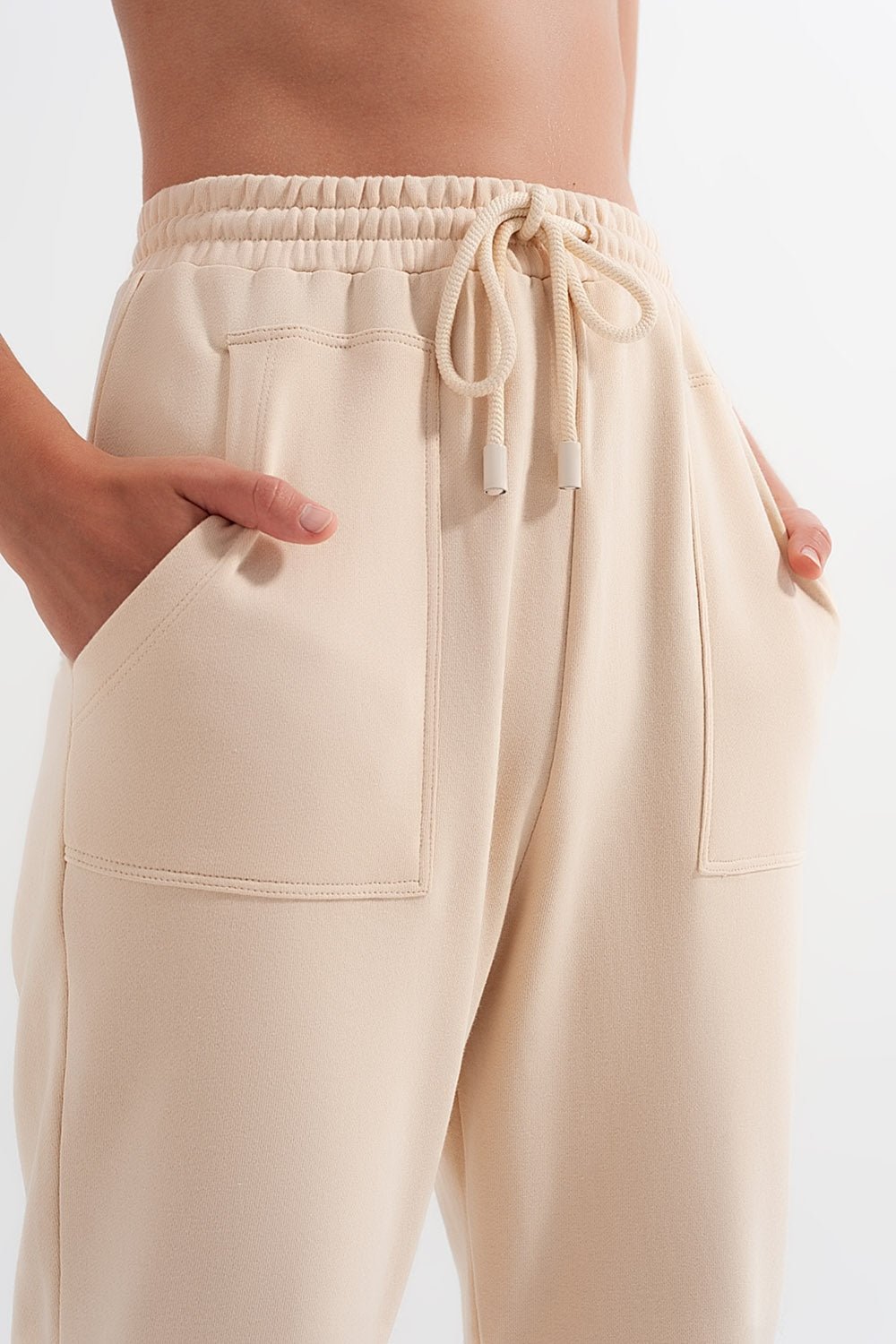 Joggers With Elastic Waist Band in Beige - Mack & Harvie