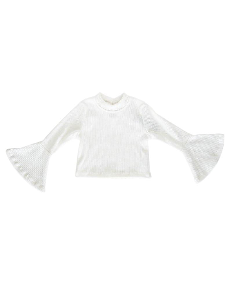 Joni Bell Sleeve Top - Ivory Rib - Mack & Harvie