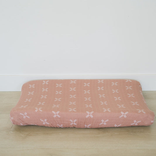 Just Peachy Muslin Changing Pad Cover - Mack & Harvie