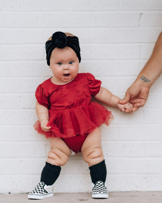 Kami Puff Sleeve Tutu Romper - Wine - Mack & Harvie