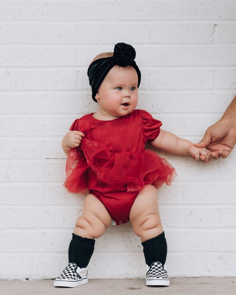 Kami Puff Sleeve Tutu Romper - Wine - Mack & Harvie