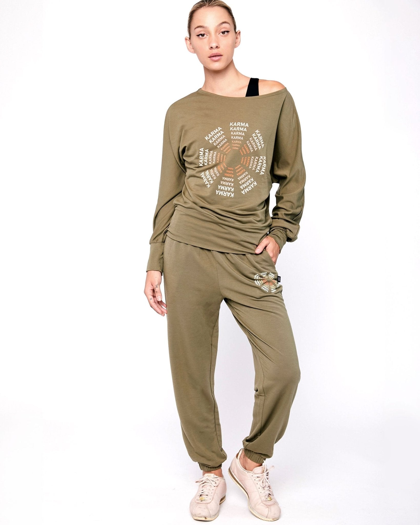 Karma Graphic Viscose Blend Long Sleeve Top - Mack & Harvie