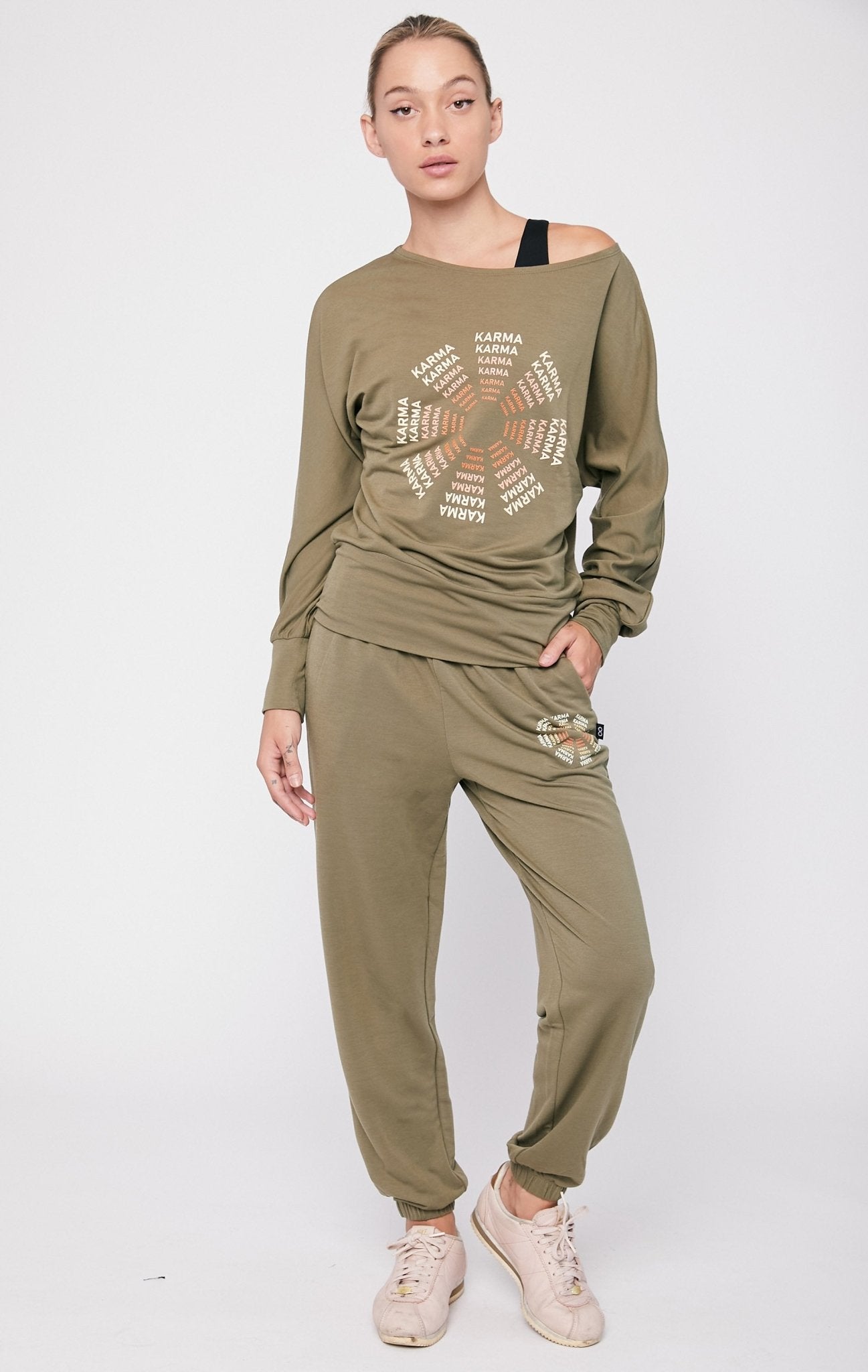 Karma Graphic Viscose Blend Long Sleeve Top - Mack & Harvie