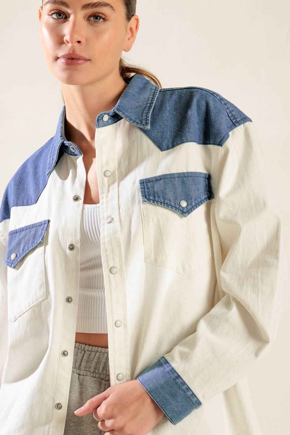 KEEP IT GOING WOVEN AND DENIM SHIRT - Mack & Harvie