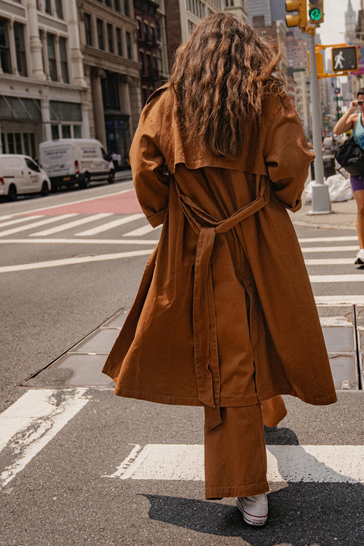 Keeper of My Heart Twill Trench Coat Brown L