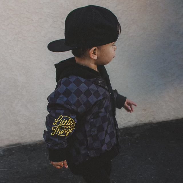 KIDS WATERPROOF LETTERMAN JACKET - CHECKERS - Mack & Harvie