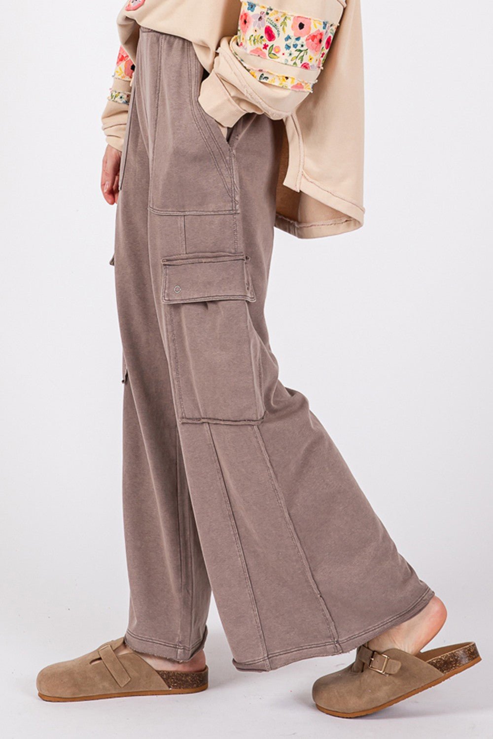 Knit Terry Mineral Wash Wide Leg Pants - Mack & Harvie