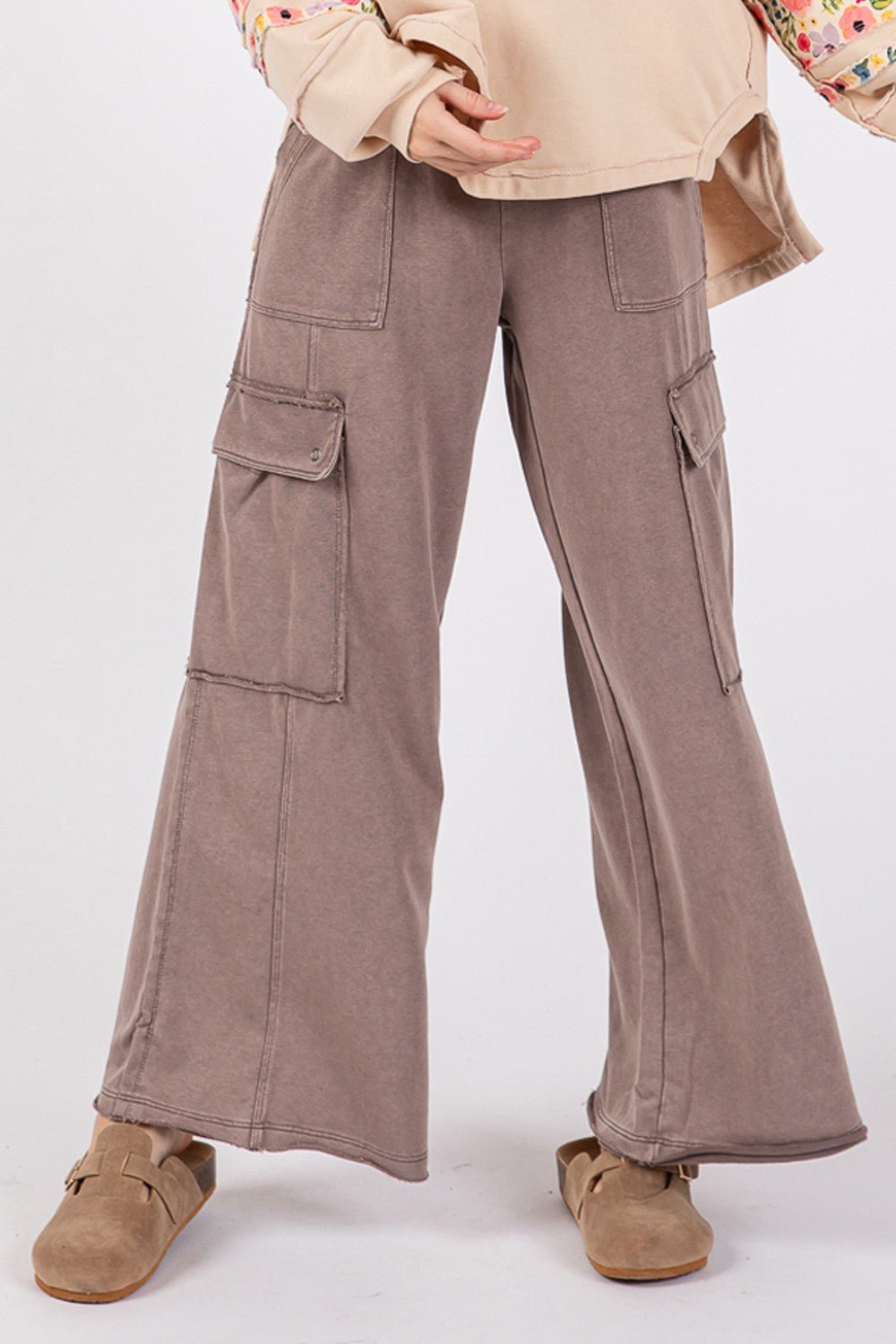 Knit Terry Mineral Wash Wide Leg Pants - Mack & Harvie