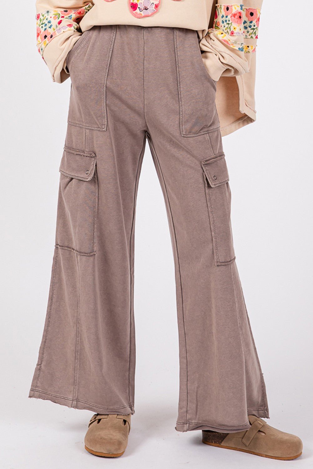 Knit Terry Mineral Wash Wide Leg Pants - Mack & Harvie