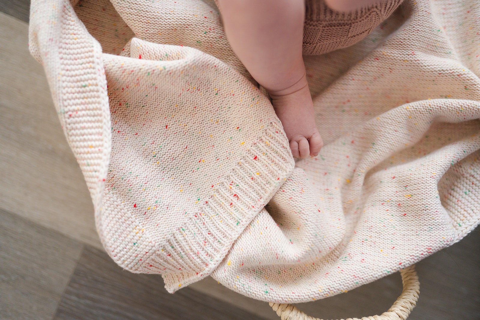 Knitted Baby Blanket - Rainbow Sprinkle - Mack & Harvie