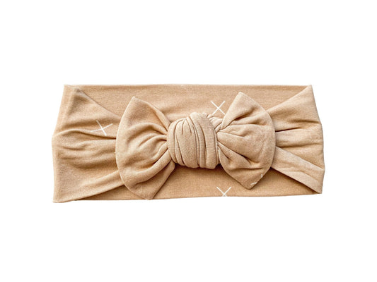 Knotted Headband - Beige X’s - Mack & Harvie